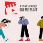 Illustration de jeunes tenant des caméras et des smartphones