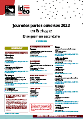 Journées portes ouvertes 2023 en Bretagne - Enseignement secondaire