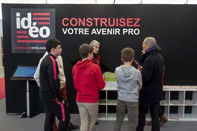 Un stand IDÉO en février 2020. Le salon Info'sup sera virtuel cette année. Un stand Idéo en février 2020